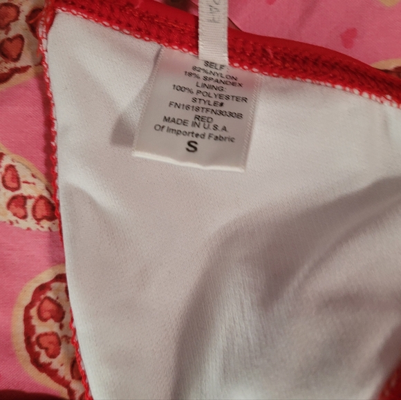 Fashion Nova Red Bikini Clear Strapped Two-Piece Women's Size S Small - Picture 6 of 7